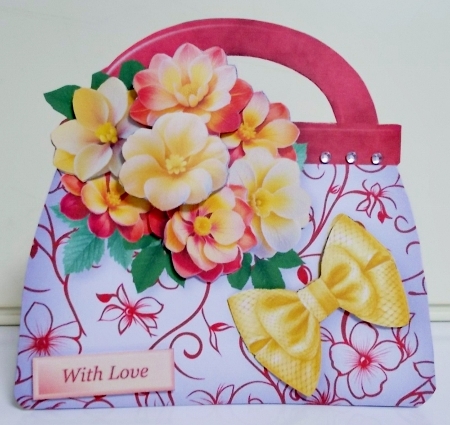 Pretty Primroses - Handbag Card Mini Kit by Pam Stubley