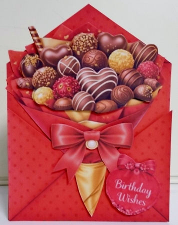 Luxury Chocolate Gift Envelope with Bow – Gourmet Sweets Clipart for Cards & Crafts by Pam Stubley