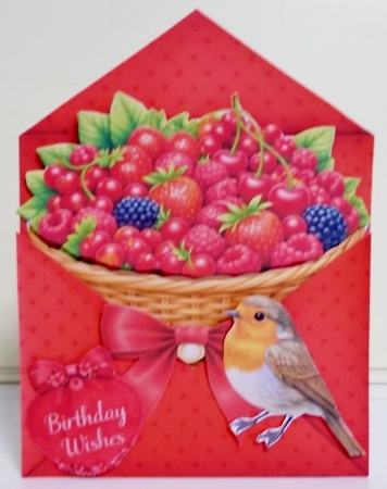 Berry Envelope with Bow and Bird – Fresh Fruit Clipart for Cards & Crafts by Pam Stubley