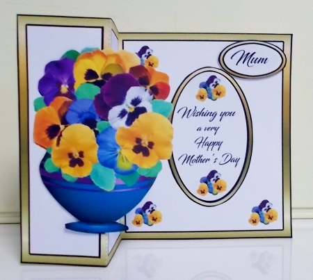 Shaped fold back Pansy vase by Pam Stubley