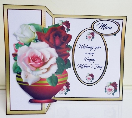Shaped fold back Rose bouquet by Pam Stubley