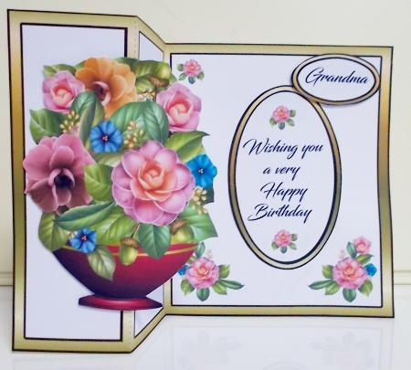 Shaped fold back Camelias by Pam Stubley
