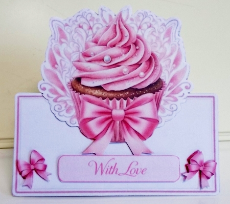 Pink Chocolate Cupcake Just For You Card Front by Pam Stubley
