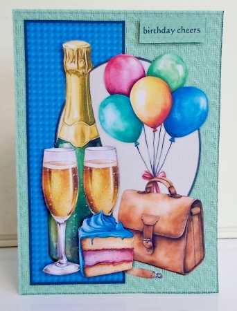 Male Card Birthday Cheers  Mini Kit  5x7 by Pam Stubley