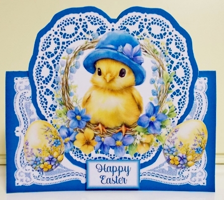 Easter Cute Chick 7 x 7 Shaped Card by Pam Stubley