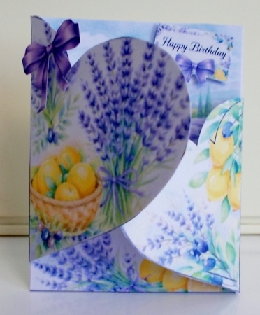 Lavender & Lemon Pop Out Card Topper with Bow – Just For You Floral Design by Pam Stubley