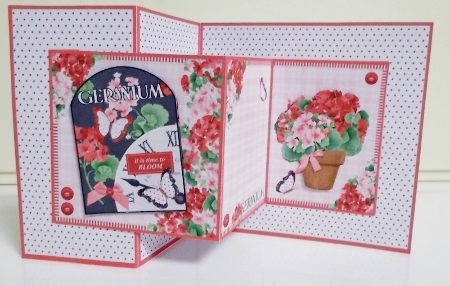 Geranium Double Z Fold Card by Pam Stubley