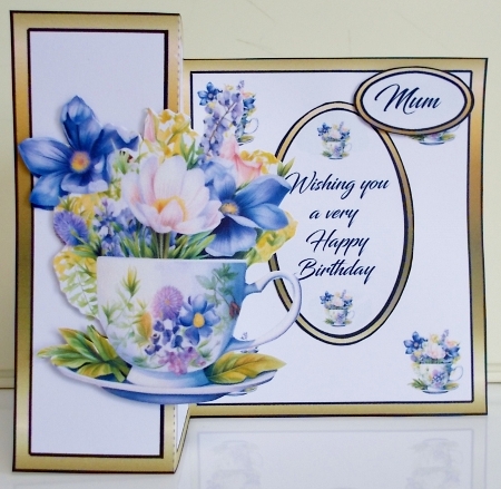 SFB Purple posy teacup by Pam Stubley