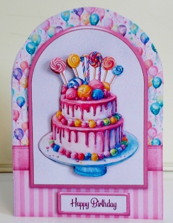 Birthday Cake Cut And Fold Card Kit-4 by Pam Stubley