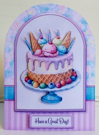 Birthday Cake Cut And Fold Card Kit-8 by Pam Stubley
