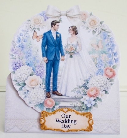 Elegant Wedding Couple Frame Topper – Floral Arch & Just Married Printable by Pam Stubley