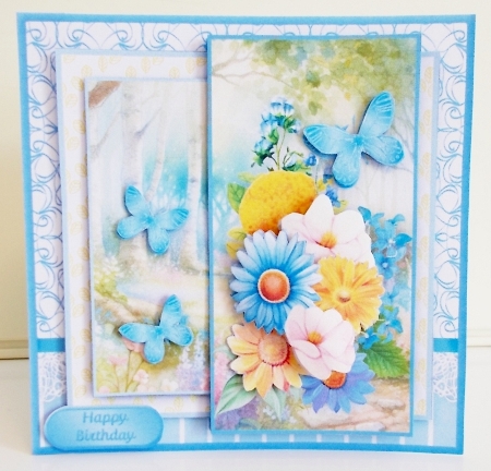 Blue and Yellow Flowers - Stacked Layers Card Mini Kit by Pam Stubley