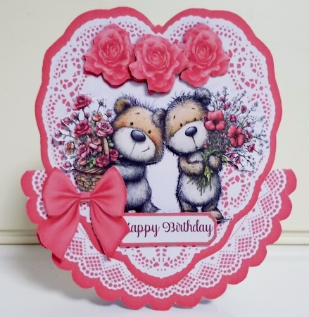 Teddy Heart Rocker Birthday Card by Pam Stubley
