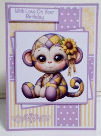 Patchwork Monkey Mini Kit 5x7 (3) Plus Bonus by Pam Stubley