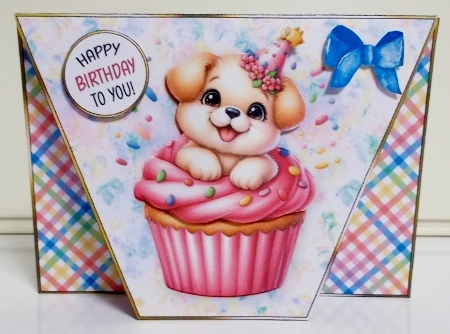 Cute Animal Cupcake-Open Card Front K2 by Pam Stubley