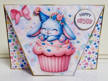 Cute Animal Cupcake-Open Card Front K6 by Pam Stubley