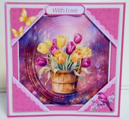Tub of Tulips - Corner Card Mini Kit by Pam Stubley