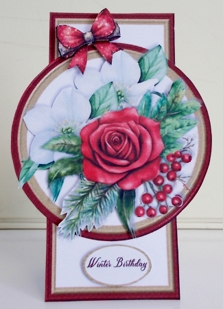 Shaped Card Topper Christmas Flowers by Pam Stubley