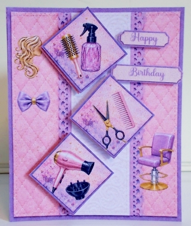Beauty Salon Hairdresser Tools Mothers Day Card Front by Pam Stubley