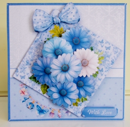 Blue Flowers - Decoupage Card Mini Kit by Pam Stubley