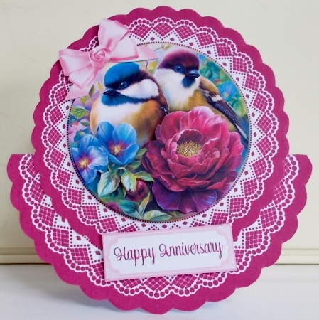 Anniversary Birds & Floral Rocker Card by Pam Stubley