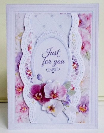 Elegant Orchid Just for You Card Topper by Pam Stubley