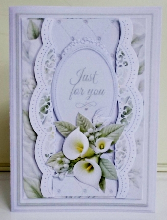 Elegant Calla Lily Just for You Card Topper by Pam Stubley