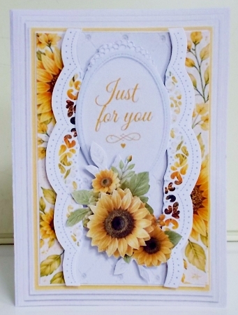 Sunny Sunflower Just for You Card Topper by Pam Stubley