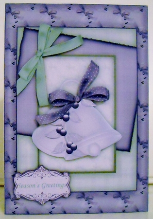 Lilac Christmas Bells Topper and Decoupage by Pam Stubley