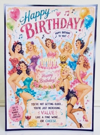 Birthday Pin-Up Girls 5x7 Card Front Kit-4 by Pam Stubley
