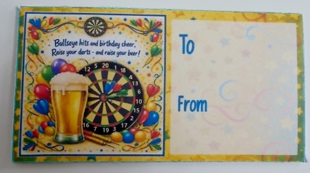 Darts and a pint money wallet by Pam Stubley