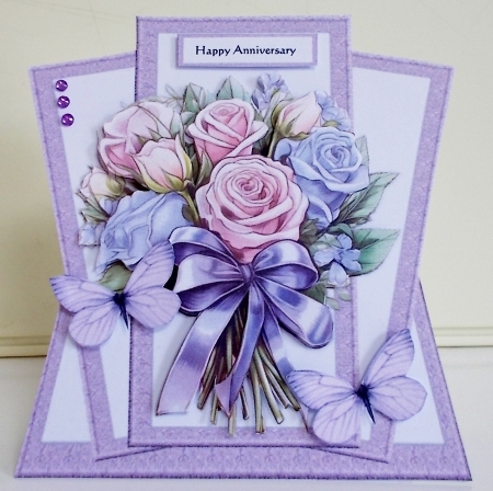 Shaped Card Topper  Lilac Bouquet  8x8 Mini Kit by Pam Stubley