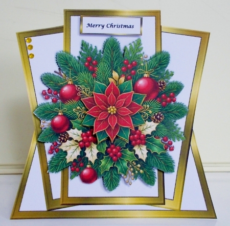 Shaped card topper Christmas Poinsettia´s by Pam Stubley