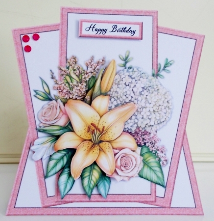 Shaped Card Topper Lovely Lilies by Pam Stubley