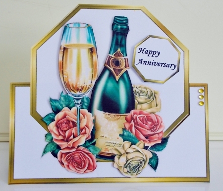 Octagon Shaped Card Topper Anniversary by Pam Stubley