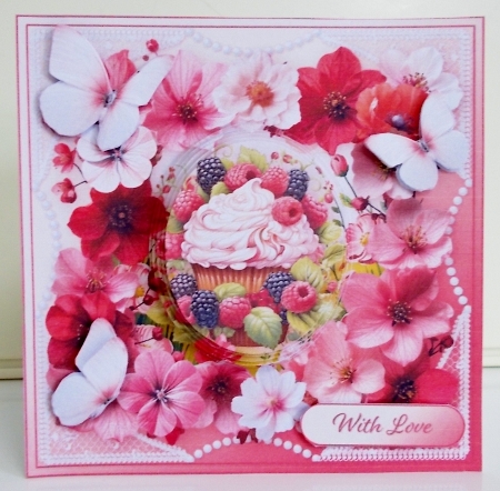 Berry Cupcake - Flower Frame Card Mini Kit by Pam Stubley