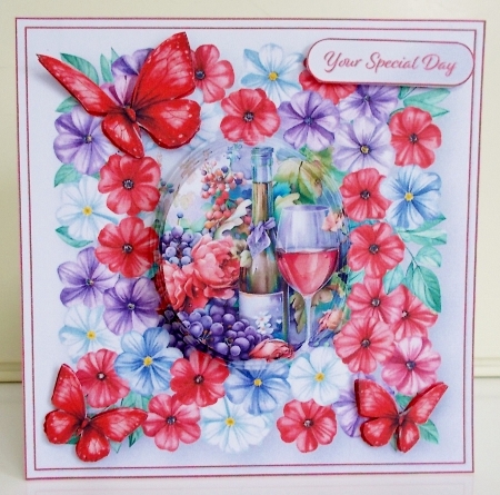 Wine and Grapes - Flower Frame Card Mini Kit by Pam Stubley