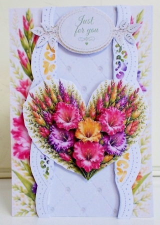 Multicolor Floral Heart Topper – Elegant Embossed Card Front by Pam Stubley