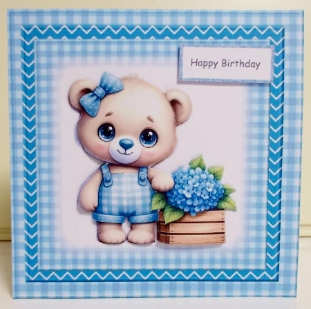 Quick Card Cute Teddy  7x7 by Pam Stubley