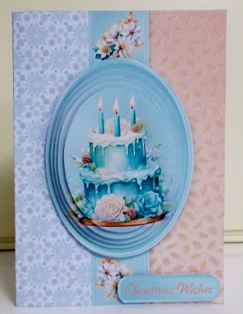 Christmas Cake - 5 x 7 Pyramid Card Mini Kit by Pam Stubley