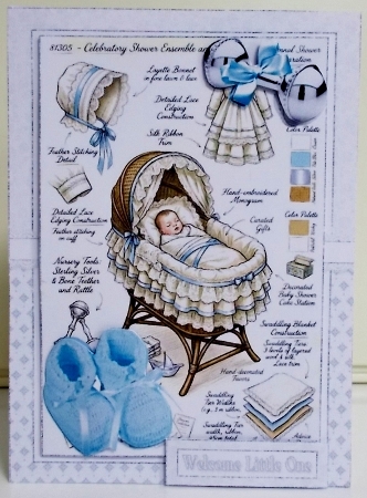 A5 Baby shower ephemera boy/girl choice of four mini kit  by Pam Stubley
