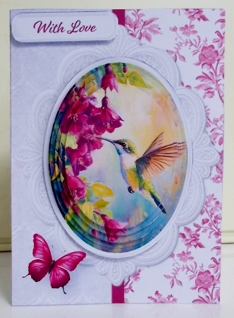 Hummingbird and Fuchsias - 5 x 7 Pyramid Card Mini Kit by Pam Stubley