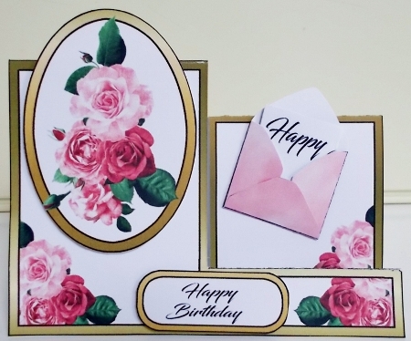 Side stepper Pink roses by Pam Stubley