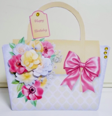 Pink and Yellow Posy - Bag Card Mini Kit by Pam Stubley