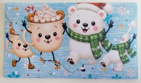 Tis the season blue Christmas gift card money wallet by Pam Stubley