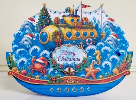 Festive Submarine Celebration Rocker Card by Pam Stubley