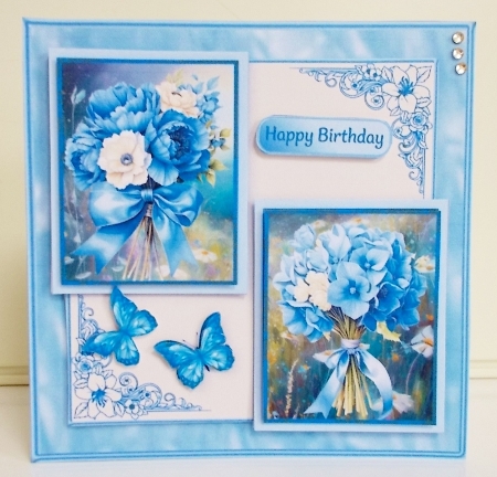 Blue Posies - Layered Card Mini Kit by Pam Stubley