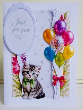 Rainbow Floral Kitten Topper – Just for You by Pam Stubley