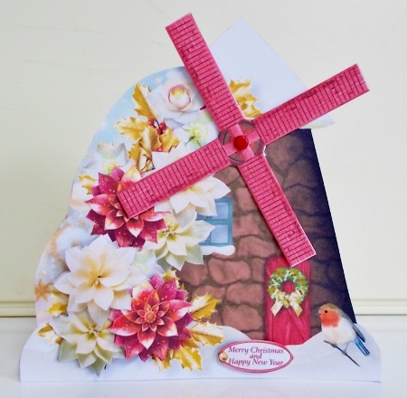 Christmas Flowers - Windmill Card Mini Kit by Pam Stubley