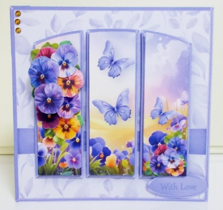 Pretty Pansies - Panel Card Mini Kit by Pam Stubley